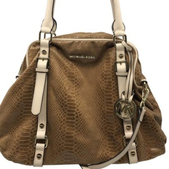 Michael Kors Handbags - Michael Kors Snake Print Leather CrossBody Bag